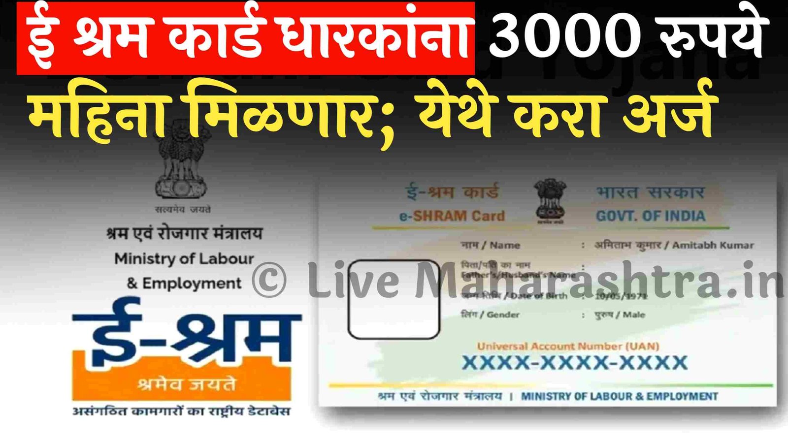 ई श्रम कार्ड धारकांना 3000 रुपये महिना मिळणार; येथे करा अर्ज E Shram Card List