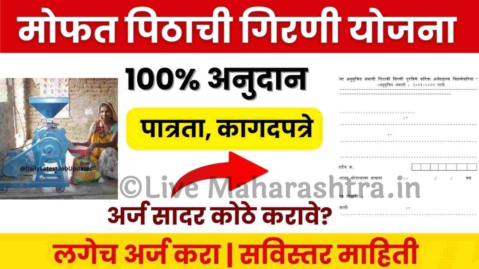 महिलांना मोफत पिठाची गिरणी मिळणार; अर्ज सुरू, येथे करा अर्ज! Free Flour Mill Apply