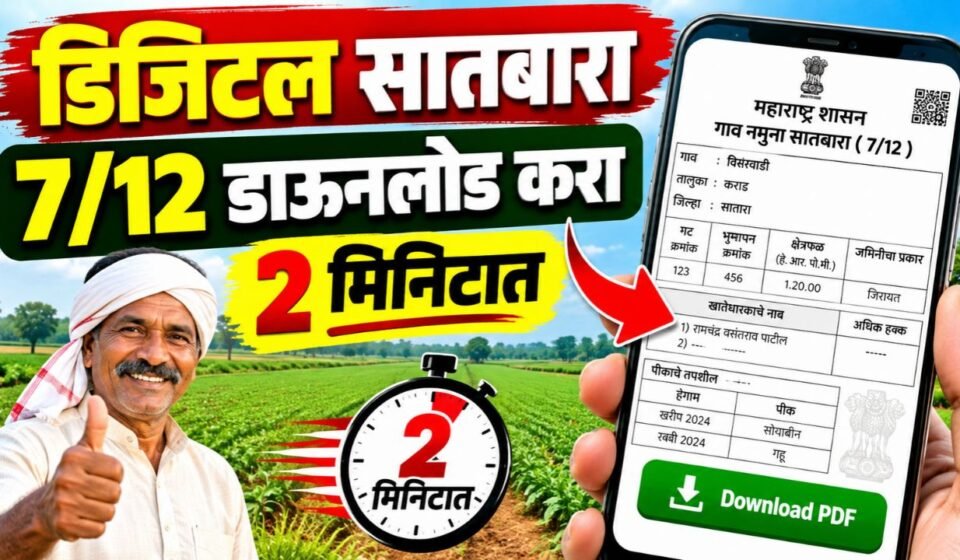 जमीनीचा डिजिटल सातबारा 7/12 ऑनलाइन डाउनलोड करा; मोबाईलवरून संपूर्ण प्रक्रिया जाणून घ्या